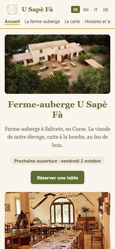 Site de U Sapè Fà sur téléphone